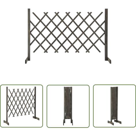 The Living Store Garten-Rankzaun Grau 120x90 cm Massivholz Tanne - Gartenzäune - Holzlattenzaun - Rankzaun - Gartendeko - Privacy Screen