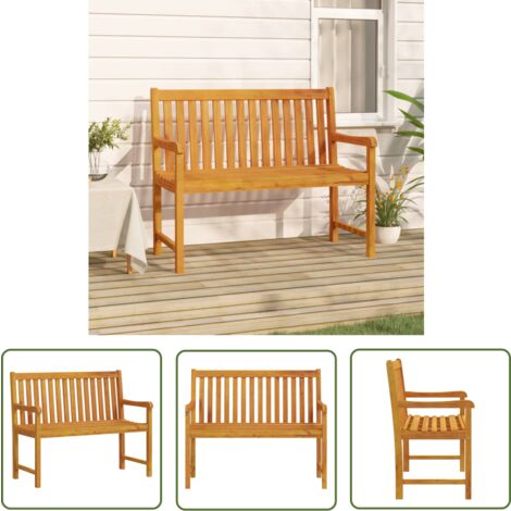The Living Store Gartenbank 110 cm Massivholz Akazie - Gartenbank - Holzmöbel - Gartenmöbel - Outdoormöbel - Terrasse
