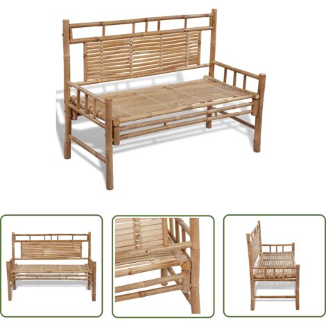 The Living Store Gartenbank 120 cm Bambus - Bambus Gartenbank - Gartenmöbel Aus Bambus - Outdoor Möbel - Sitzgelegenheit Garten - Balkonbank