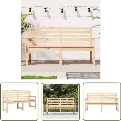 The Living Store Gartenbank 159,5x48x91,5 cm Massivholz Kiefer - Gartenzubehör - Gartenbank - Holzmöbel - Outdoor Möbel - Balkonmöbel