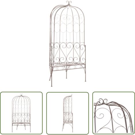 The Living Store Gartenbank 95 cm Eisen Antik Braun - Gartenzubehör - Gartenbank - Metallbank - Außengestaltung - Balkonmöbeln