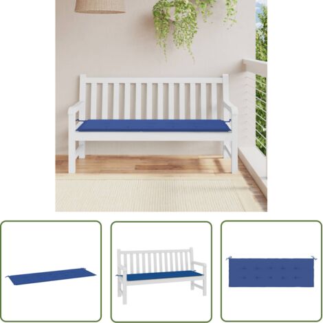 The Living Store Gartenbank-Auflage Königsblau 150x50x3 cm Oxford-Gewebe - Gartenbankauflage - Outdoorkissen - Sitzkissen - Balkondekoration - Terrasse