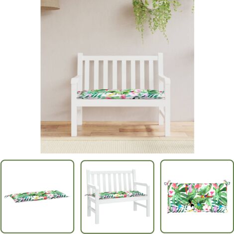The Living Store Gartenbank-Auflage Mehrfarbig 100x50x7 cm Oxford-Gewebe - Gartenbank Auflagen - Outdoor Kissen - Sitzkissen - Garten Dekoration - Wasserabweisendes Material