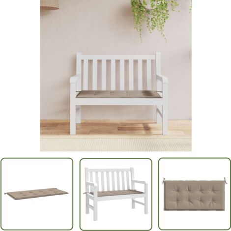 The Living Store Gartenbank-Auflage Taupe 120x50x3 cm Oxford-Gewebe - Gartenbankauflage - Outdoorkissen - Sitzkissen - Balkondekoration - Terrasse Dekorieren