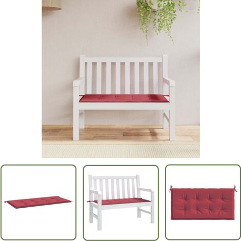 The Living Store Gartenbank-Auflage Weinrot 100x50x3 cm Oxford-Gewebe - Gartenbankauflage - Sitzkissen - Outdoorkissen - Balkonkissen - Terrasse