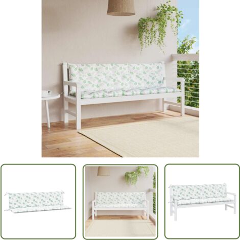 The Living Store Gartenbank-Auflagen 2 Stk. Bluttmuster Oxford-Gewebe - Sitzkissen - Gartenbankkissen - Outdoorkissen - Oxford-Gewebe - Wasserabweisend