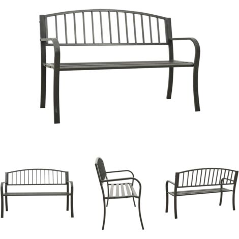 The Living Store - Gartenbank Grau 120 cm Stahl