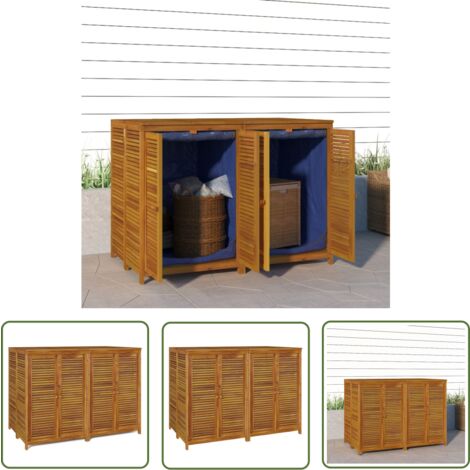 The Living Store Gartenbox 140x87x104 cm Massivholz Akazie - Gartenaufbewahrung - Holzkiste - Gartenbox - Außenlagerung - Wetterfest
