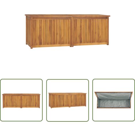 The Living Store Gartenbox 150x50x55 cm Massivholz Teak - Gartenbox - Teakholz Gartenmöbel - Außenaufbewahrung - Gartenorganisation - Wetterfestes Möbel