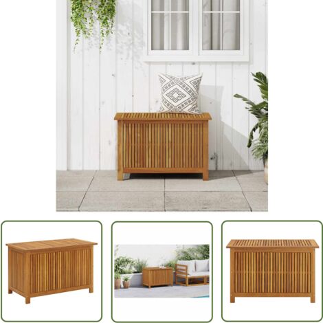 The Living Store Gartenbox 90x50x58 cm Massivholz Akazie - Holz Gartenbox - Gartenaufbewahrung - Staubox - Outdoor Möbel - Gartenmöbel
