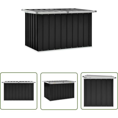 The Living Store Gartenbox Anthrazit 109x67x65 cm - Gartentresore - Gartenaufbewahrung - Gartenkiste - Außenlagerung - Werkzeugschrank