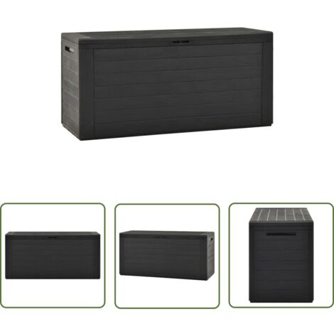 The Living Store Gartenbox Anthrazit 116x44x55 cm - Gartenbox - Aufbewahrungsbox - Outdoor Box - Gartendeko - Gartenzubehör