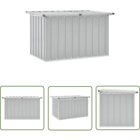 The Living Store Gartenbox Grau 109x67x65 cm - Gartenbox - Außenaufbewahrung - Gartenmöbel - Stauraum - Holzoptik