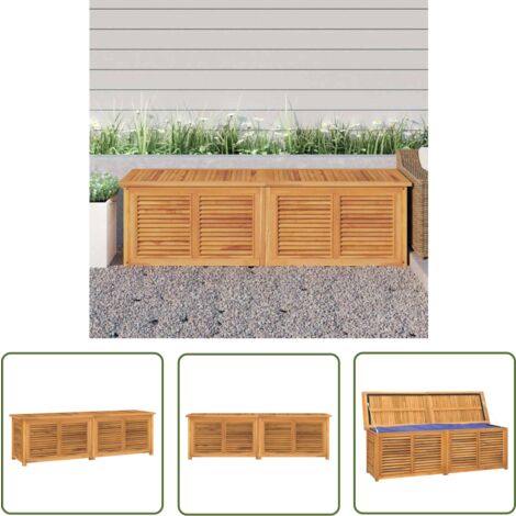The Living Store Gartenbox mit Beutel 175x50x55 cm Massivholz Teak - Gartenbox - Teakholz Gartenbox - Outdoor Möbel - Außenaufbewahrung - Gartenmöbel