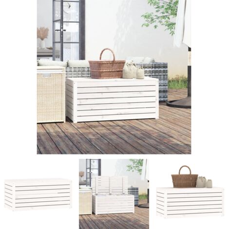 The Living Store - Gartenbox Weiß 101x50,5x46,5 cm Massivholz Kiefer