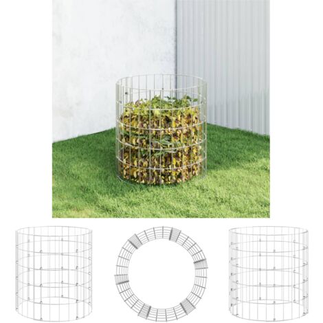 The Living Store Gartenkomposter Ø50x50 cm Verzinkter Stahl - Komposter