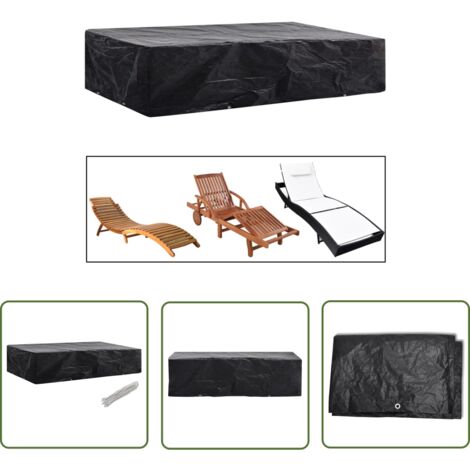 The Living Store Gartenliege-Abdeckung 8 Ösen 218x77x55 cm - Gartenmöbelschutzhülle - Gartenabdeckung - Sonnenliegenabdeckung - Wetterfeste Abdeckung - UV-Schutz