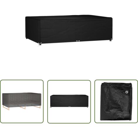 The Living Store Gartenmöbel-Abdeckung 12 Ösen 227x152x65 cm Rechteckig - Gartenmöbelschutzhülle - Rattanmöbel Abdecken - Wetterfest - UV-beständig - Gartenmöbelüberdachung