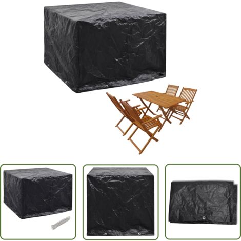 The Living Store Gartenmöbel-Abdeckung 8 Ösen 122x112x98 cm - Gartenmöbelschutzhülle - Gartendecke - Möbelüberdachung - Wetterfeste Überdachung - Gartenmöbel Abdecken