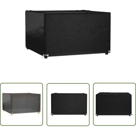 The Living Store Gartenmöbel-Abdeckung 8 Ösen 125x125x75 cm Quadratisch - Gartendecke - Gartenmöbelschutzhülle - Wetterfest - UV-beständig - Rattanmöbel Abdecken