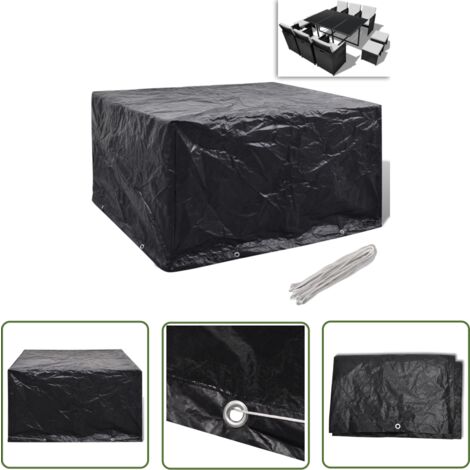 The Living Store Gartenmöbel-Abdeckung 8 Ösen 172x113x73 cm - Gartenmöbelschutzhülle - Rattan Möbel Abdecken - Gartenmöbel Abzudecken - Wetterfest - UV-Schutz