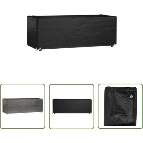 The Living Store Gartenmöbel-Abdeckung 8 Ösen 192x82x65 cm Rechteckig - Gartenmöbelschutzhülle - Rattanmöbel Abdecken - Wetterfest - UV-beständig - Gartenmöbelüberdachung