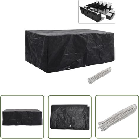 The Living Store Gartenmöbel-Abdeckung 8 Ösen 229x113x73 cm - Gartenmöbelschutzhülle - Rattan Möbel Abdecken - Gartenmöbel Abzudecken - Wetterfest - Uv-beständig