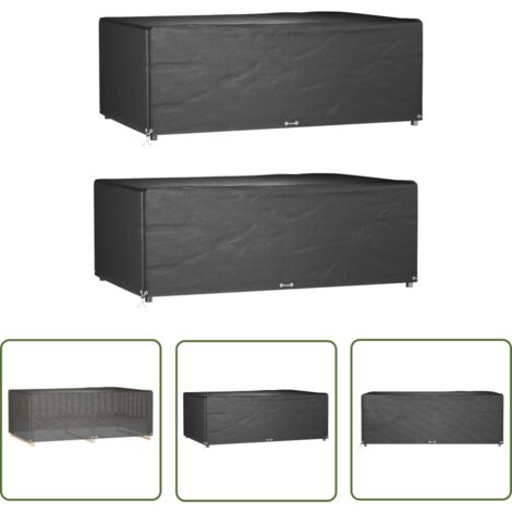 The Living Store Gartenmöbel-Abdeckungen 2 Stk. 12 Ösen 213x132x75 cm Rechteckig - Gartenmöbelschutzhülle - Rattanmöbel Abdecken - Wetterfeste Gartenabdeckung - UV-resistente Gartenüberdachung - Garte