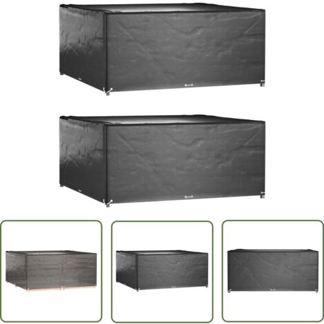 The Living Store Gartenmöbel-Abdeckungen 2 Stk. 16 Ösen 205x205x90cm Quadratisch - Gartenmöbelschutzhülle - Rattanmöbel Abdecken - Wetterfeste Gartenabdeckung - UV-resistente Gartenabdeckung - Gartenm
