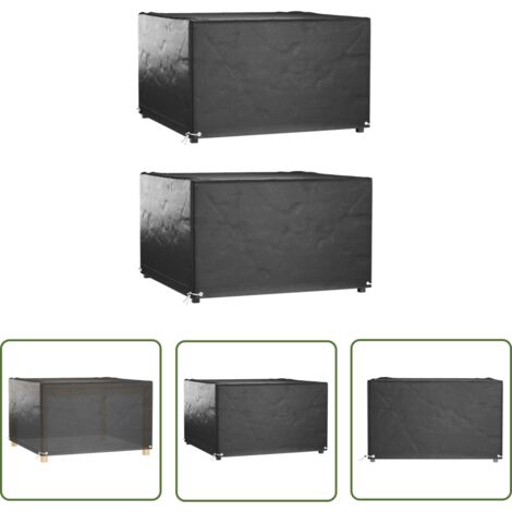 The Living Store Gartenmöbel-Abdeckungen 2 Stk. 8 Ösen 125x125x75 cm Quadratisch - Gartenmöbelschutzhülle - Rattanmöbel Abdecken - Wetterfeste Gartenabdeckung - UV-resistente Gartenabdeckung - Gartenm