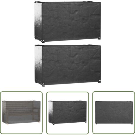 The Living Store Gartenmöbel-Abdeckungen 2 Stk. 8 Ösen 170x94x70 cm Rechteckig - Gartenmöbelschutzhülle - Gartenmöbelabdeckung - Wetterfeste Gartenmöbelabdeckung - UV-Schutz Gartenmöbel - Gartenmöbelü