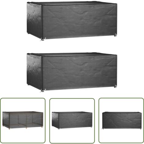 The Living Store Gartenmöbel-Abdeckungen 2 Stk. 8 Ösen 180x122x75 cm Rechteckig - Gartenmöbelschutzhülle - Rattanmöbel Abdecken - Wetterfeste Gartenabdeckung - UV-Schutz Gartenmöbel - Gartenmöbelüberd