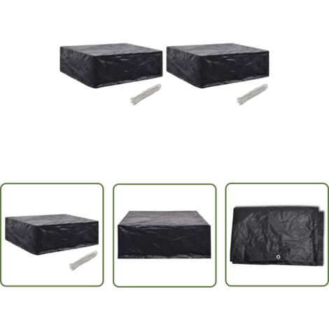 The Living Store Gartenmöbel-Abdeckungen 2 Stk. 8 Ösen 250x210x90 cm - Gartenmöbel Abdeckung - Gartenmöbel Schutzhülle - Gartenmöbel Abdeckplane - Gartenmöbel Abdeckhaube - UV-Schutz