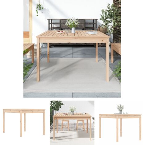 The Living Store - Gartentisch 121x82,5x76 cm Massivholz Kiefer