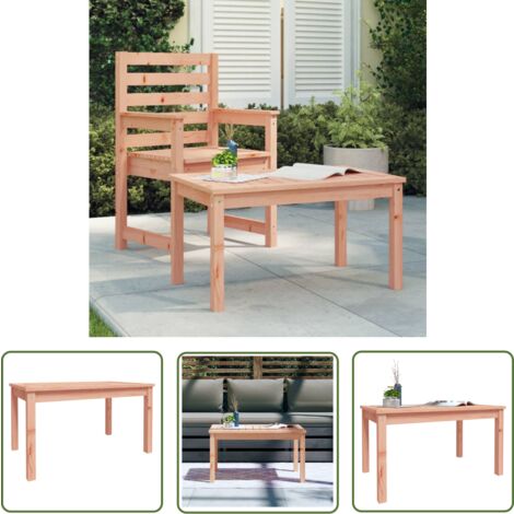 The Living Store Gartentisch 82,5x50,5x45 cm Massivholz Douglasie - Holztisch - Gartentisch - Esszimmertisch - Terrassenmöbel - Loungetisch