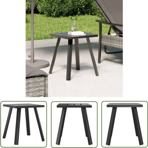 The Living Store Gartentisch Anthrazit 34x34x38 cm Stahl - Gartentisch - Esszimmerset - Terrassenmöbel - Balkonmöbel - Außenbereich