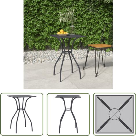 The Living Store Gartentisch Anthrazit 50x50x72 cm Stahlgitter - Gartentisch - Esstisch - Outdoor Möbel - Terrassenmöbel - Balkonmöbel