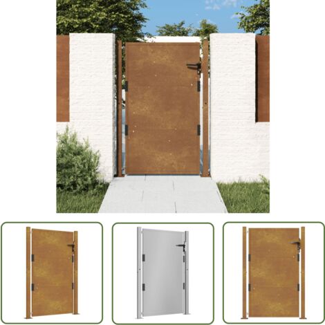 The Living Store Gartentor 105x130 cm Cortenstahl - Gartentor - Cortenstahl Tor - Zaun - Gartenzaun - Sicherheitszaun