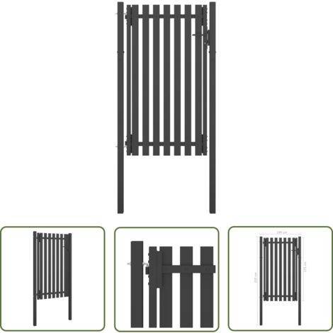 The Living Store Gartentor Stahl 1x2,25 m Anthrazit - Gartentor - Stahltür - Metalltor - Zaunteil - Einfahrtstor