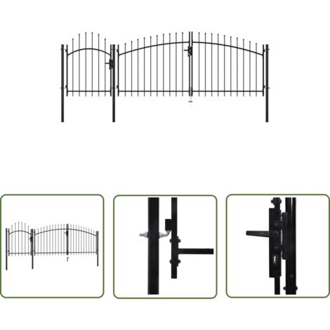 The Living Store Gartentor Stahl 2,25x4 m Schwarz - Gartentor - Stahltür - Metalltor - Einfahrtstor - Absperrgitter