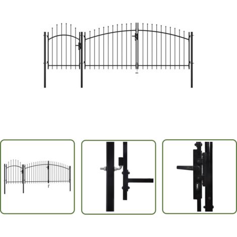 The Living Store Gartentor Stahl 2x4 m Schwarz - Gartentor - Stahltür - Zaunsystem - Einfahrtstor - Absperrgitter