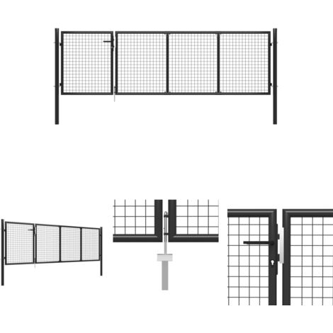 The Living Store -  Gartentor Stahl 350 x 100 cm Anthrazit