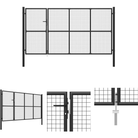 The Living Store -  Gartentor Stahl 350 x 150 cm Anthrazit