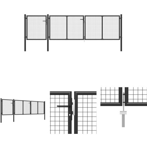 The Living Store -  Gartentor Stahl 400 x 100 cm Anthrazit
