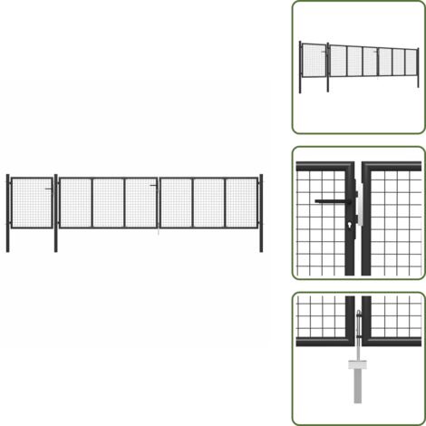 The Living Store Gartentor Stahl 500×75 cm Anthrazit - Stahl