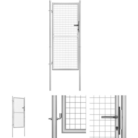 The Living Store - Gartentor Verzinkter Stahl 105x225 cm Silbern