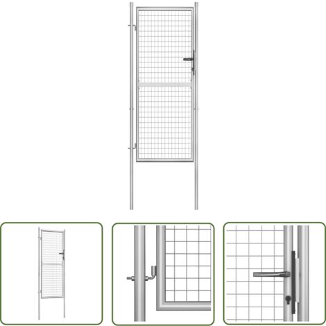 The Living Store Gartentor Verzinkter Stahl 105x250 cm Silbern - Gartentor - Zaun - Metalltor - Stahltür - Sicherheitszaun