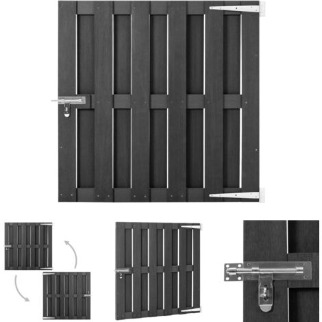 The Living Store -  Gartentor WPC 100 x 100 cm Grau
