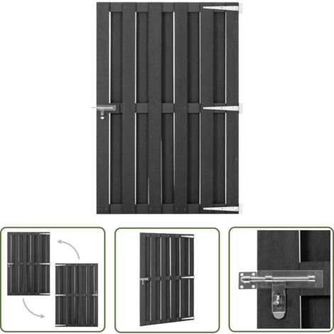 The Living Store Gartentor WPC 100 x 150 cm Grau - Gartentor - WPC Tor - Holztor - Zaun - Sichtschutz