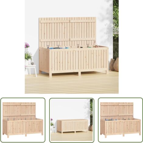 The Living Store Gartentruhe 147x68x64 cm Massivholz Kiefer - Gartentruhe - Holzkiste - Gartenaufbewahrung - Kiefernholz Möbel - Outdoor Box
